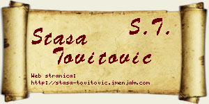 Staša Tovitović vizit kartica